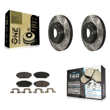 Load image into Gallery viewer, [Front] 2016-2021 Mazda CX-3 FWD Performance Drilled &amp; Slotted Brake Rotor &amp; Ceramic Pads Kit For Max Braking