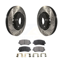 Charger l&#39;image dans la galerie, Front Coated Drilled Slotted Disc Brake Rotor And Ceramic Pad Kit For Mazda CX-5