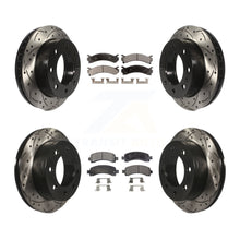 Load image into Gallery viewer, Front Rear Drill Slot Brake Rotor Ceramic Pad Kit For Chevrolet Express 2500 GMC