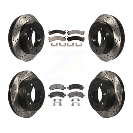 Front Rear Drill Slot Brake Rotor Ceramic Pad Kit For Chevrolet Express 2500 GMC