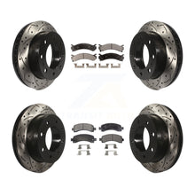 Load image into Gallery viewer, Front Rear Drill Slot Brake Rotor Ceramic Pad Kit For Chevrolet Express 2500 GMC