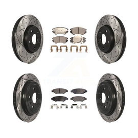 Front Rear Drilled Slot Brake Rotor & Ceramic Pad Kit For Chevrolet Camaro LT LS