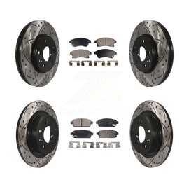 Front Rear Coat Drill Slot Disc Brake Rotors Ceramic Pad Kit For Chevrolet Cruze