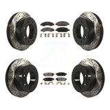 Front Rear Drilled Slot Disc Brake Rotors Ceramic Pad Kit For Chevrolet Suburban