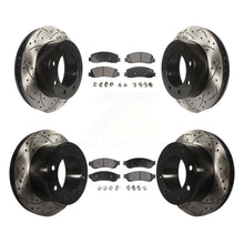 Charger l'image dans la galerie, Front Rear Drill Slot Brake Rotors Ceramic Pad Kit For Ford F-250 Super Duty 4WD