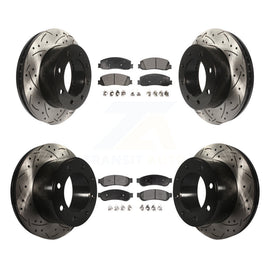 Front Rear Drill Slot Brake Rotors Ceramic Pad Kit For Ford F-250 Super Duty 4WD