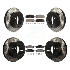 Front Rear Drill Slot Brake Rotors Ceramic Pad Kit For Ford F-250 Super Duty 4WD