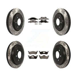 Front Rear Drilled Slot Brake Rotors Ceramic Pad Kit For Ford Expedition Lincoln