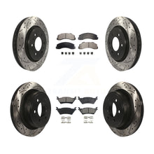 Load image into Gallery viewer, Front Rear Coated Drilled Slot Disc Brake Rotor &amp; Ceramic Pad Kit For Ford F-150