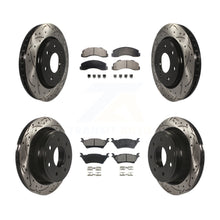 Load image into Gallery viewer, Front Rear Coated Drilled Slot Disc Brake Rotor &amp; Ceramic Pad Kit For Ford F-150