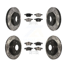 Charger l'image dans la galerie, Front Rear Coated Drilled Slot Disc Brake Rotor &amp; Ceramic Pad Kit For Ford Focus