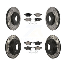 Charger l'image dans la galerie, Front Rear Coated Drilled Slot Disc Brake Rotor &amp; Ceramic Pad Kit For Ford C-Max