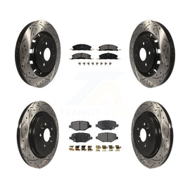 Front Rear Drill Slot Brake Rotors Ceramic Pad Kit For Ford Explorer Taurus Flex
