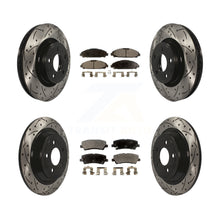 Charger l'image dans la galerie, Front Rear Coated Drilled Slot Disc Brake Rotor Ceramic Pad Kit For Ford Mustang