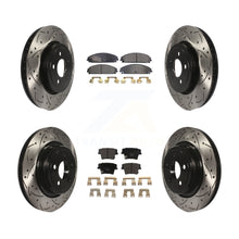 Charger l'image dans la galerie, Front Rear Coated Drill Slot Disc Brake Rotors Ceramic Pad Kit For Dodge Charger