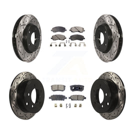Front Rear Drilled Slot Disc Brake Rotor & Ceramic Pad Kit For Mitsubishi Lancer