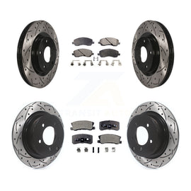 Front Rear Drill Slot Brake Rotor Ceramic Pad Kit For Jeep Patriot Compass Dodge