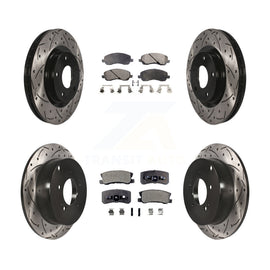 Front Rear Drill Slot Disc Brake Rotors Ceramic Pad Kit For Mitsubishi Outlander