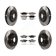 Charger l'image dans la galerie, Front Rear Coated Drill Slot Disc Brake Rotors Ceramic Pad Kit For Dodge Durango