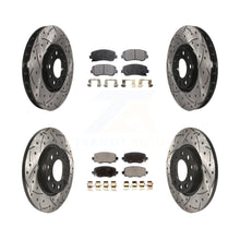 Charger l'image dans la galerie, Front Rear Coated Drilled Slot Disc Brake Rotor Ceramic Pad Kit For Chrysler 200