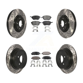 Front Rear Drill Slot Disc Brake Rotors Ceramic Pad Kit For Nissan Altima Maxima