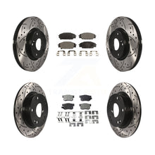 Load image into Gallery viewer, Front Rear Drill Slot Disc Brake Rotor Ceramic Pad Kit For Honda Civic Acura CSX