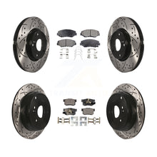 Charger l'image dans la galerie, [Front+Rear] 2005-2006 Honda CR-V Performance Drilled &amp; Slotted Brake Rotor &amp; Ceramic Pads Kit For Max Braking