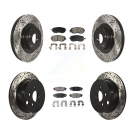 Front Rear Drilled Slot Disc Brake Rotors Ceramic Pad Kit For Subaru Forester XV