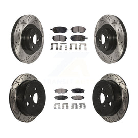 Front Rear Drilled Slot Brake Rotors Ceramic Pad Kit For Subaru Outback Forester