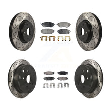 Load image into Gallery viewer, Front Rear Coated Drilled Slot Disc Brake Rotor &amp; Ceramic Pad Kit For Subaru WRX