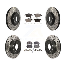 Charger l'image dans la galerie, [Front+Rear] 2008 Audi A3 Quattro Performance Drilled &amp; Slotted Brake Rotor &amp; Ceramic Pads Kit For Max Braking