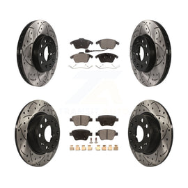 Front Rear Drilled Slot Disc Brake Rotor & Ceramic Pad Kit For Volkswagen Beetle