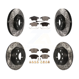 Front Rear Drill Slot Brake Rotors Ceramic Pad Kit For 13 Volkswagen Beetle 2.5L