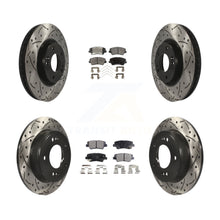 Charger l&#39;image dans la galerie, [Front+Rear] 2017 Kia Forte Koup SX Performance Drilled &amp; Slotted Brake Rotor &amp; Ceramic Pads Kit For Max Braking