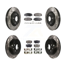 Charger l'image dans la galerie, Front Rear Coated Drilled Slot Disc Brake Rotors Ceramic Pad Kit For Toyota RAV4