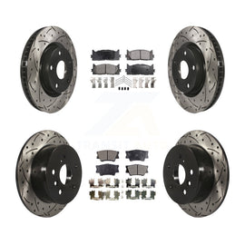 Front Rear Drilled Slot Brake Rotor Ceramic Pad Kit For Toyota Camry Lexus ES350