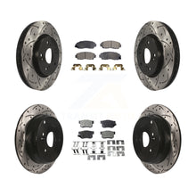 Load image into Gallery viewer, Front Rear Coated Drilled Slotted Disc Brake Rotor Ceramic Pad Kit For Acura RDX