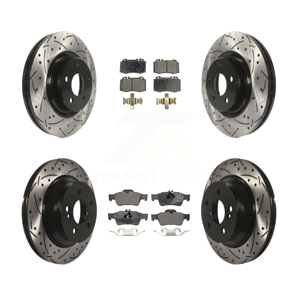 Front Rear Drill Slot Brake Rotors Ceramic Pad Kit For Mercedes-Benz CLS550 E550