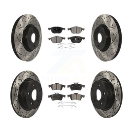 Front Rear Drill Slot Disc Brake Rotors Ceramic Pad Kit For Ford Transit Connect
