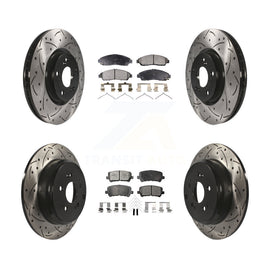 Front Rear Drill Slot Brake Rotors Ceramic Pad Kit For Honda Pilot Acura MDX ZDX