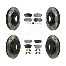Charger l&#39;image dans la galerie, [Front+Rear] 2007-2015 Mazda CX-9 Performance Drilled &amp; Slotted Brake Rotor &amp; Ceramic Pads Kit For Max Braking