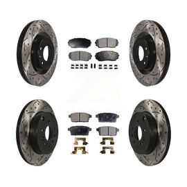 [Front+Rear] 2007-2015 Mazda CX-9 Performance Drilled & Slotted Brake Rotor & Ceramic Pads Kit For Max Braking