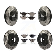 Charger l'image dans la galerie, Front Rear Coated Drilled Slotted Disc Brake Rotor Ceramic Pad Kit For BMW X5 X6
