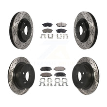 Charger l&#39;image dans la galerie, [Front+Rear] 07-12 Nissan Sentra SE-R Performance Drilled &amp; Slotted Brake Rotor &amp; Ceramic Pads Kit For Max Braking