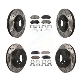 Front Rear Drill Slot Brake Rotor Ceramic Pad Kit For 14-17 Nissan Juke Nismo RS