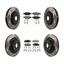Load image into Gallery viewer, [Front+Rear] 2014 INFINITI Q60 Sport Performance Drilled &amp; Slotted Brake Rotor &amp; Ceramic Pads Kit For Max Braking