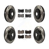 Front Rear Drilled Slot Brake Rotor Ceramic Pad Kit For INFINITI Q50 M37 Q60 Q70