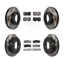 Charger l&#39;image dans la galerie, [Front+Rear] 10-14 Toyota FJ Cruiser Performance Drilled &amp; Slotted Brake Rotor &amp; Ceramic Pads Kit For Max Braking