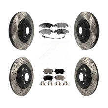 Load image into Gallery viewer, Front Rear Coated Drilled Slotted Disc Brake Rotor &amp; Ceramic Pad Kit For Audi Q5