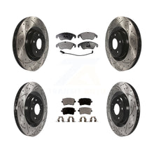 Charger l'image dans la galerie, Front Rear Coated Drilled Slot Disc Brake Rotor &amp; Ceramic Pad Kit For Audi Q5 S5
